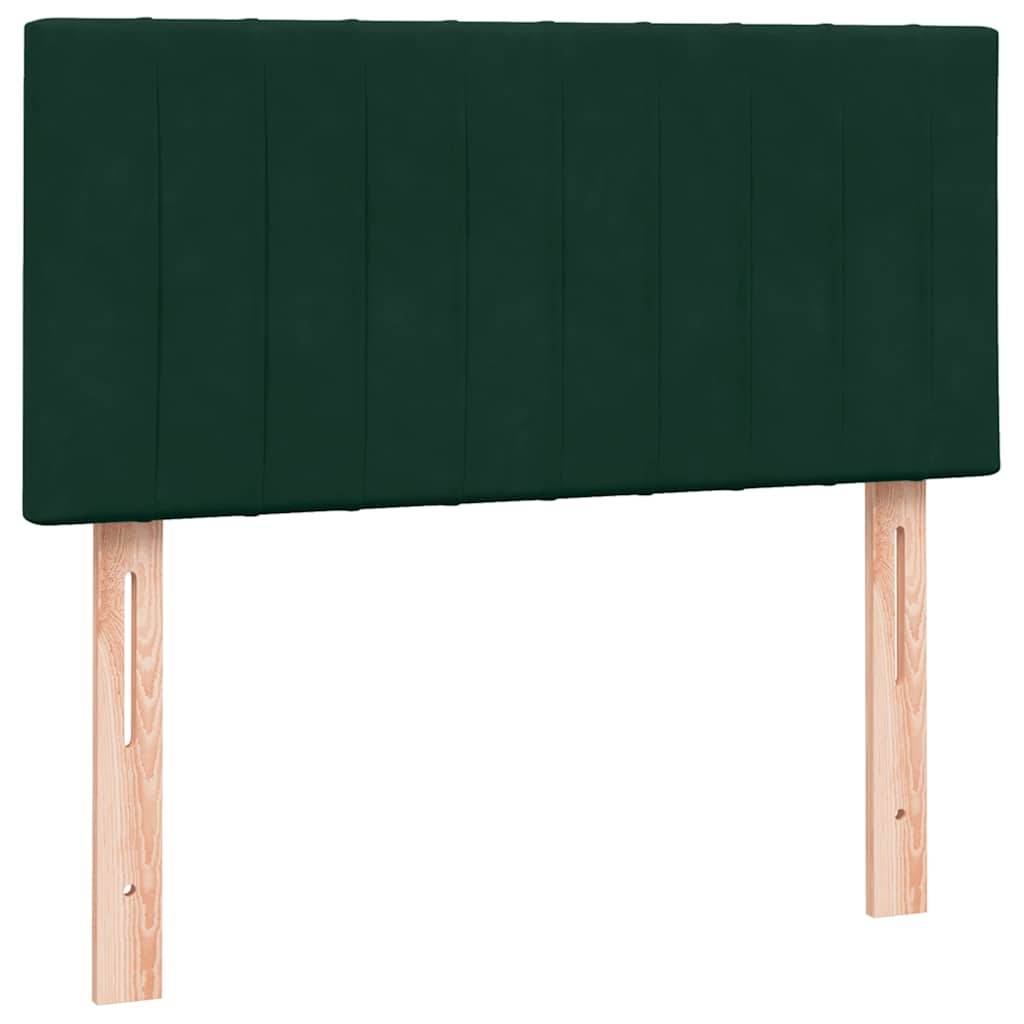 vidaXL Box Spring κρεβάτι με στρώμα σκούρο πράσινο 80x220εκ. Βελούδινο