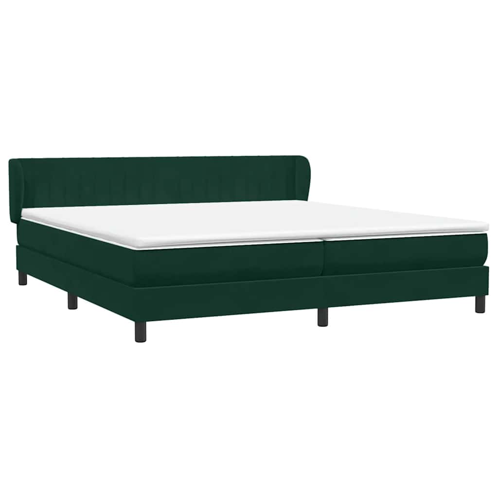 vidaXL Box Spring κρεβάτι με στρώματα σκούρο πράσινο Βελούδινο