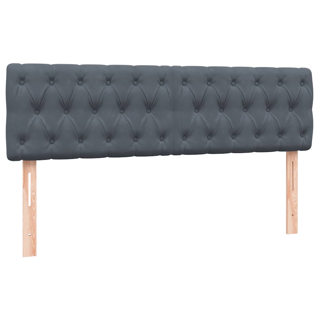 vidaXL Κρεβάτι Boxspring με Στρώμα Σκούρο Γκρι 160x210 εκ. Βελούδινο