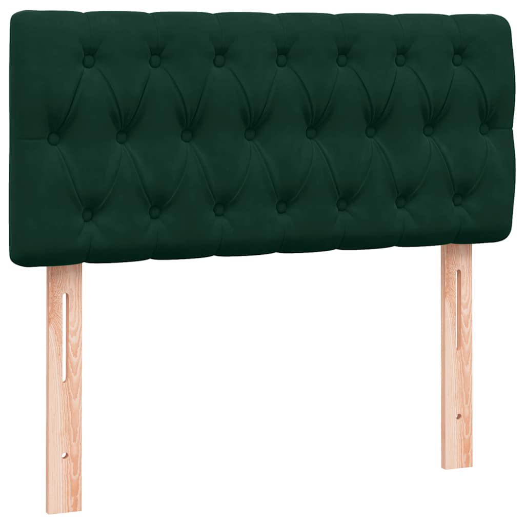 vidaXL Box Spring κρεβάτι με στρώμα σκούρο πράσινο 80x220εκ. Βελούδινο