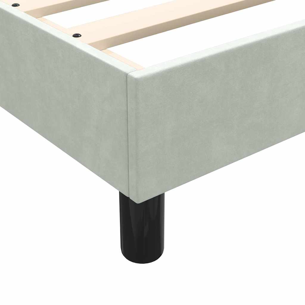 vidaXL Box Spring κρεβάτι με στρώμα ανοιχτό γκρι 90x220 εκ. Βελούδινο