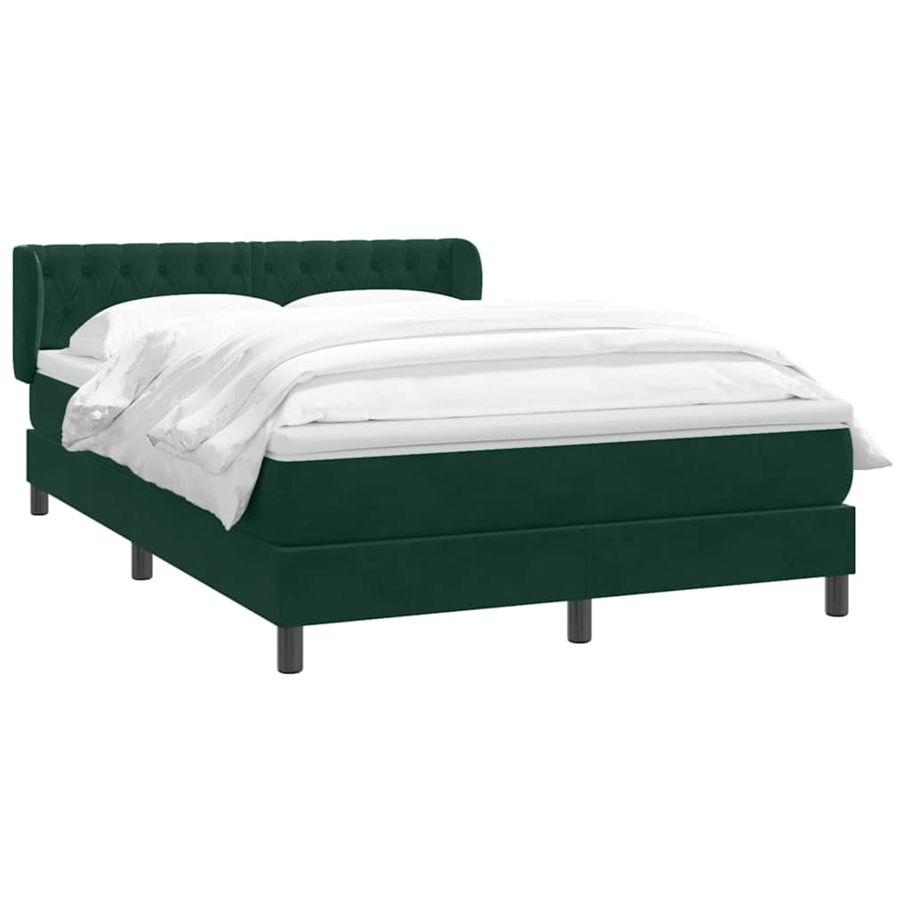 vidaXL Box Spring κρεβάτι με στρώμα σκούρο πράσινο 160x220cm Βελούδινο