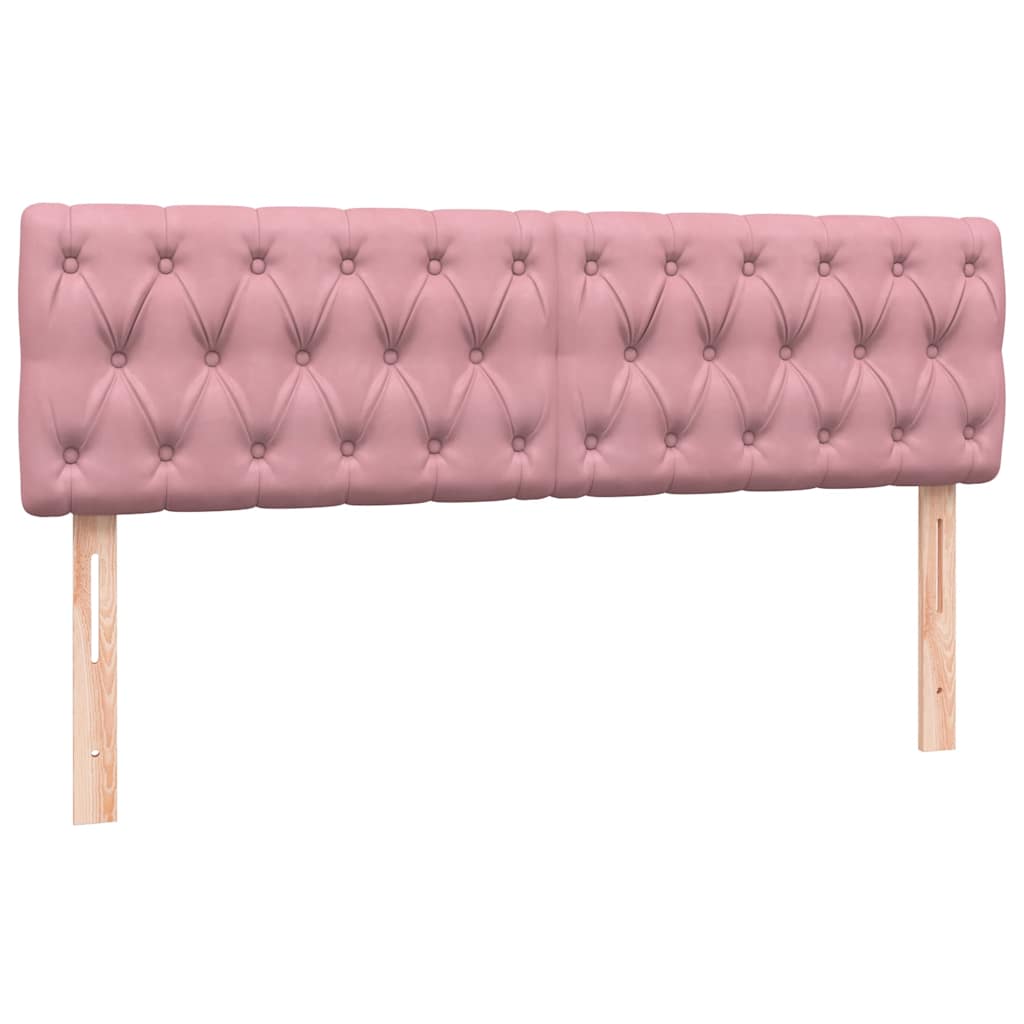 vidaXL Box Spring κρεβάτι με στρώμα ροζ 160x220 cm Βελούδινο