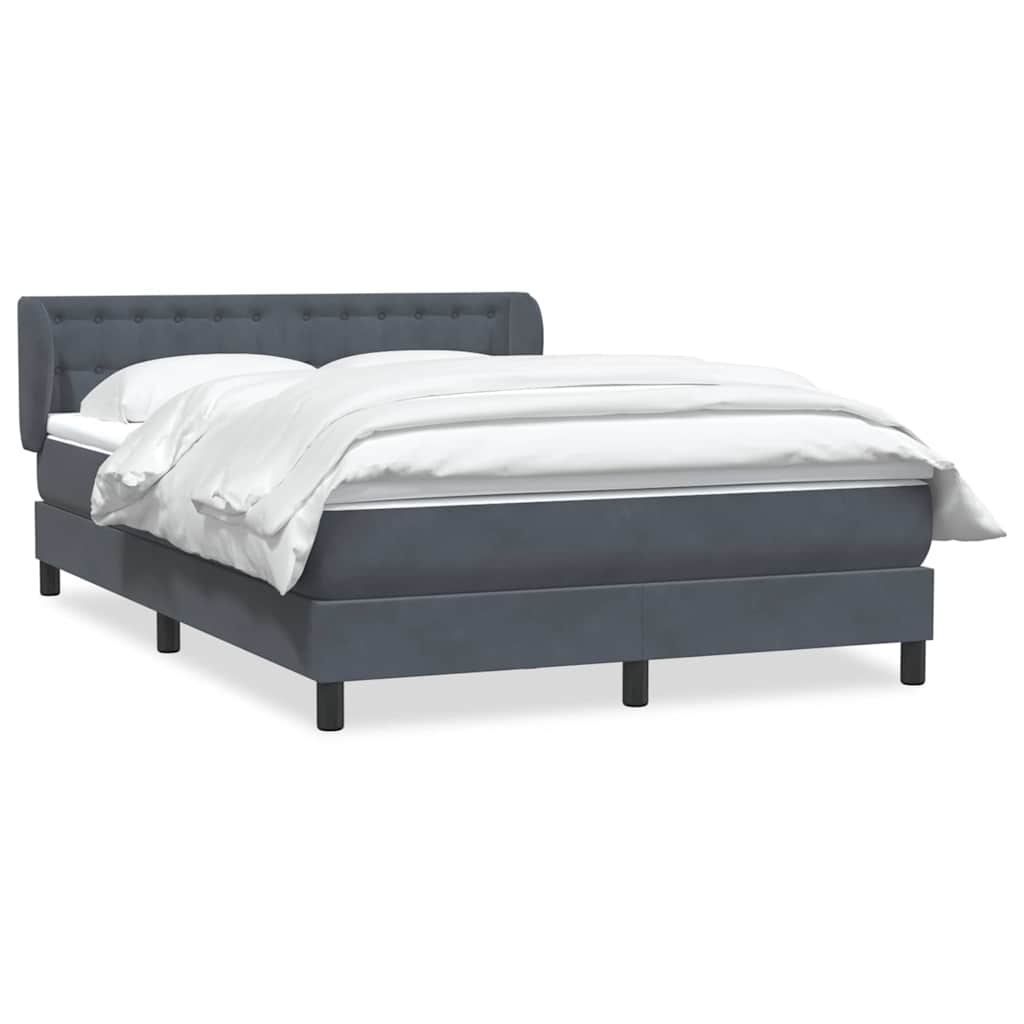 vidaXL Κρεβάτι Boxspring με Στρώμα Σκούρο Γκρι 160x210 εκ. Βελούδινο