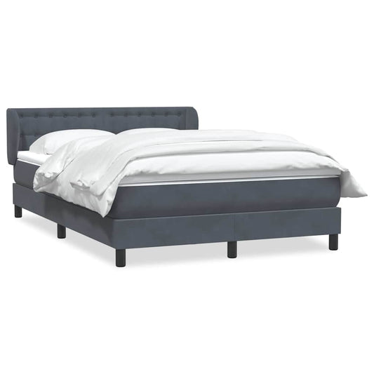 vidaXL Κρεβάτι Boxspring με Στρώμα Σκούρο Γκρι 160x210 εκ. Βελούδινο