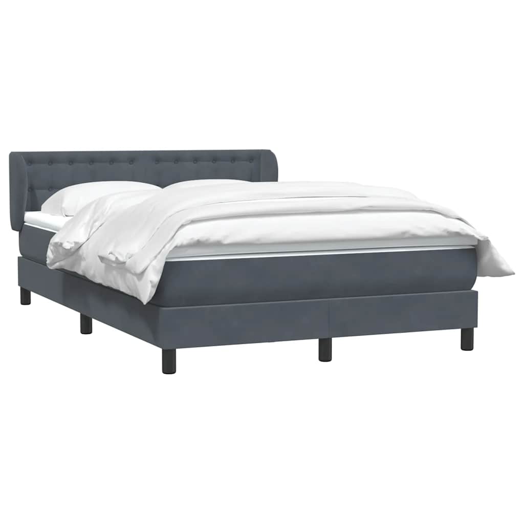 vidaXL Κρεβάτι Boxspring με Στρώμα Σκούρο Γκρι 160x210 εκ. Βελούδινο