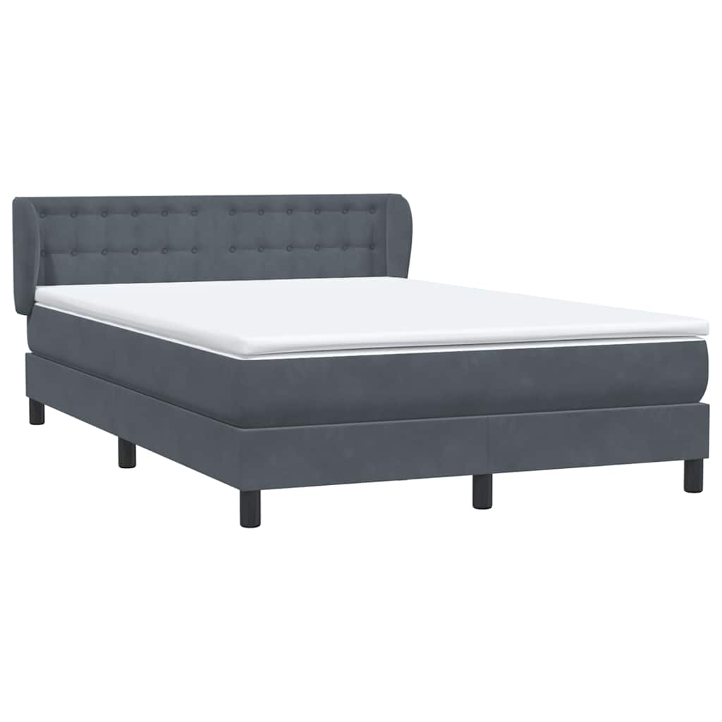 vidaXL Κρεβάτι Boxspring με Στρώμα Σκούρο Γκρι 160x210 εκ. Βελούδινο