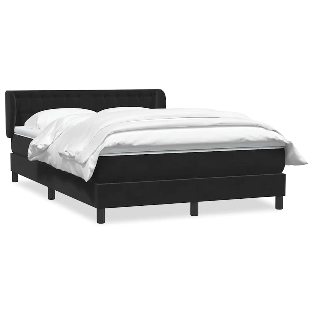 vidaXL Κρεβάτι Boxspring με Στρώμα Μαύρο 160x210 εκ. Βελούδινο