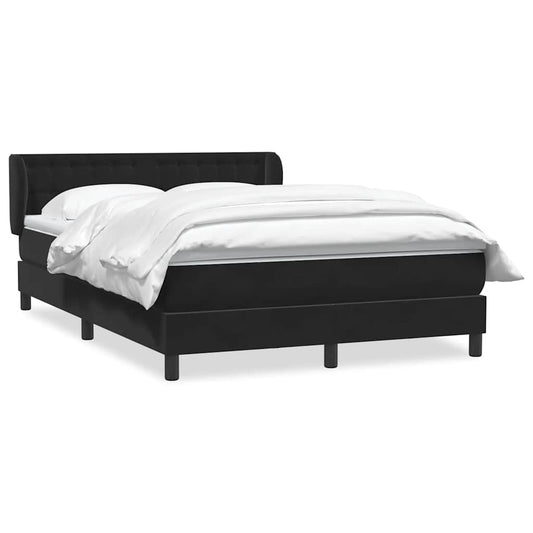 vidaXL Κρεβάτι Boxspring με Στρώμα Μαύρο 160x210 εκ. Βελούδινο