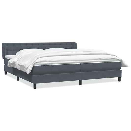 vidaXL Box Spring Κρεβάτι με στρώματα Σκούρο γκρι 180x210 cm Velvet