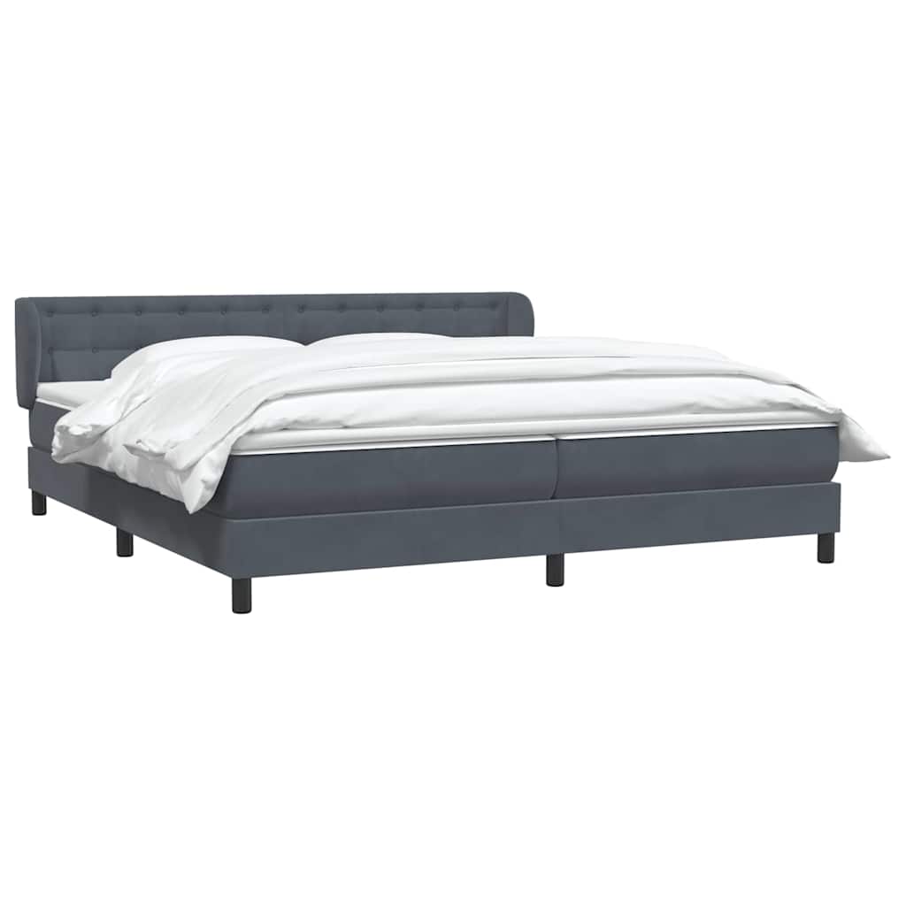 vidaXL Box Spring Κρεβάτι με στρώματα Σκούρο γκρι 180x210 cm Velvet