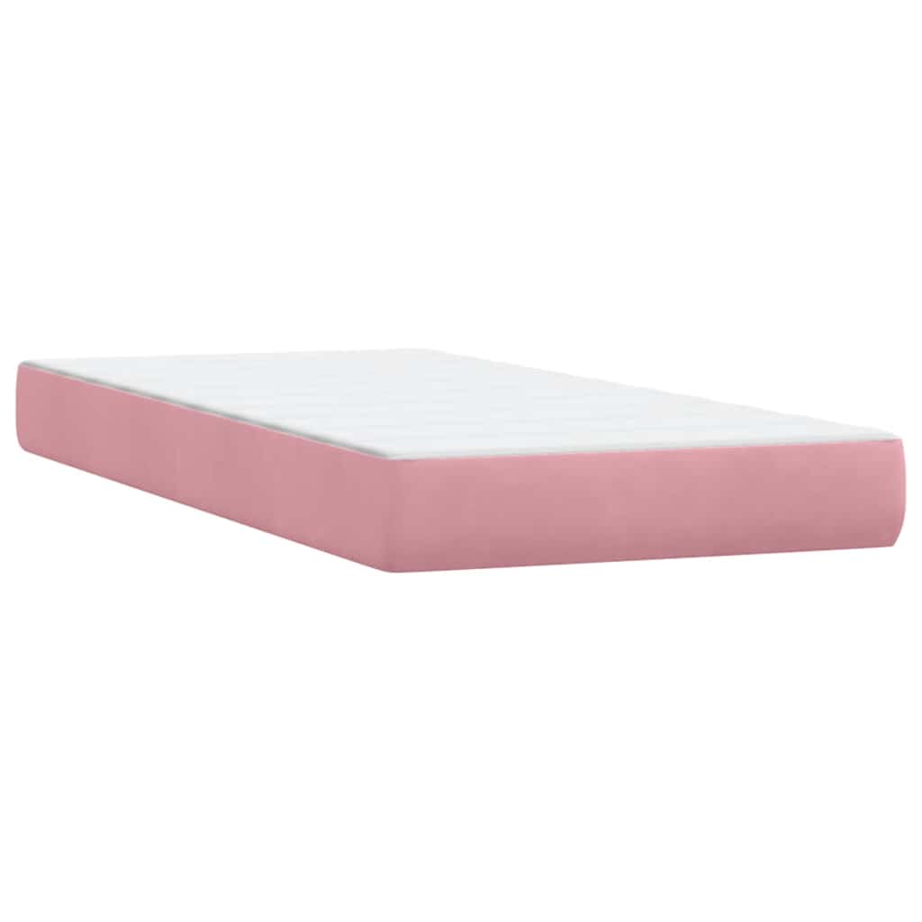 vidaXL Box Spring κρεβάτι με στρώματα ροζ 180x210 cm Βελούδινο