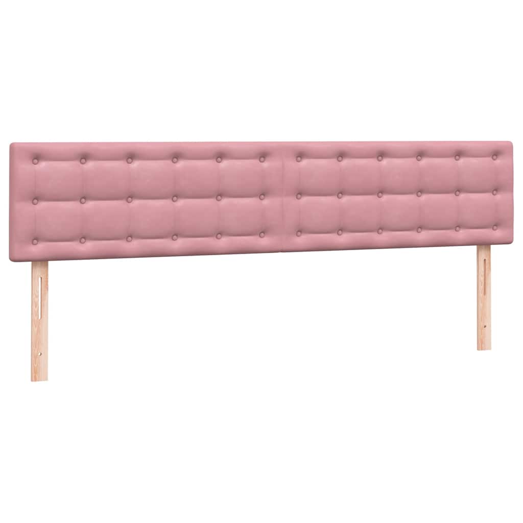 vidaXL Box Spring κρεβάτι με στρώματα ροζ 180x210 cm Βελούδινο