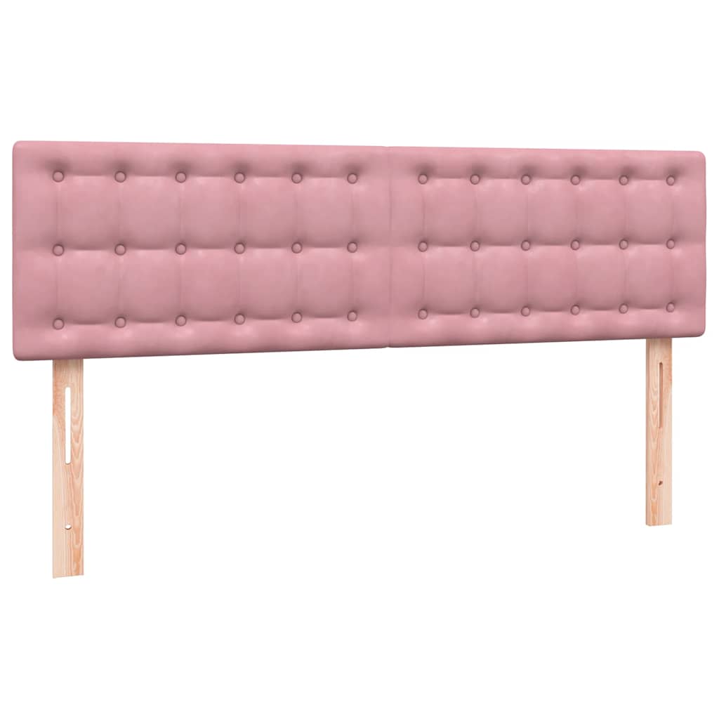 vidaXL Box Spring κρεβάτι με στρώμα ροζ 140x220 cm Βελούδινο