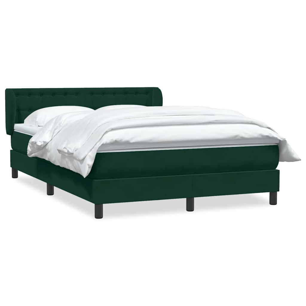 vidaXL Box Spring κρεβάτι με στρώμα σκούρο πράσινο 160x220cm Βελούδινο