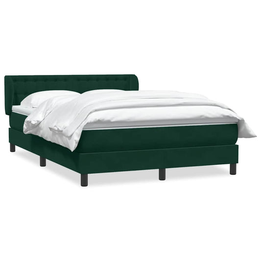 vidaXL Box Spring κρεβάτι με στρώμα σκούρο πράσινο 160x220cm Βελούδινο