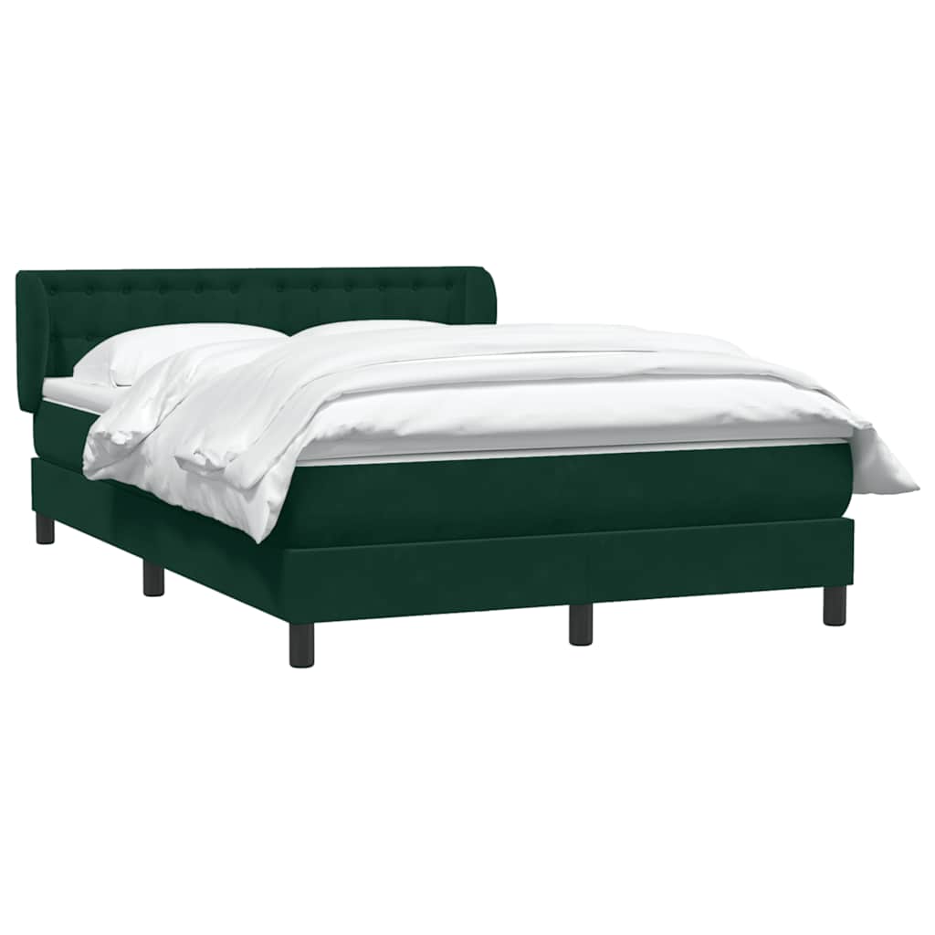 vidaXL Box Spring κρεβάτι με στρώμα σκούρο πράσινο 160x220cm Βελούδινο