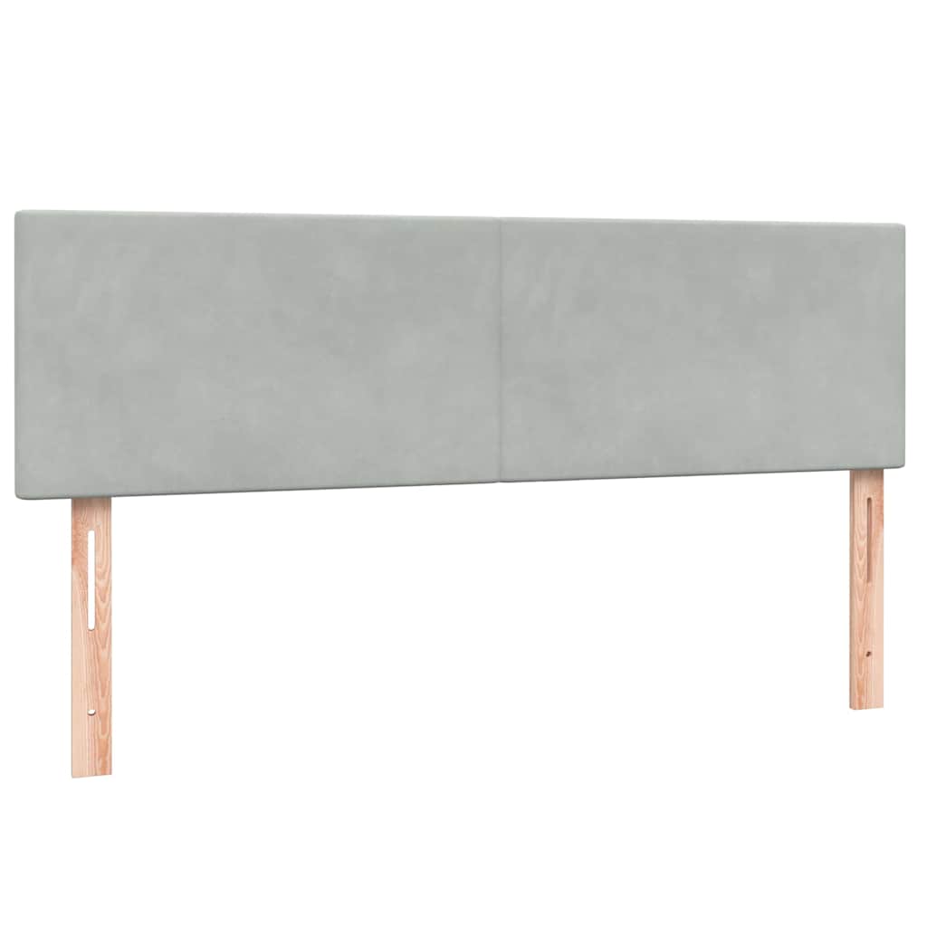 vidaXL Κρεβάτι Boxspring με Στρώμα Ανοιχτό Γκρι 160x210 εκ. Βελούδινο
