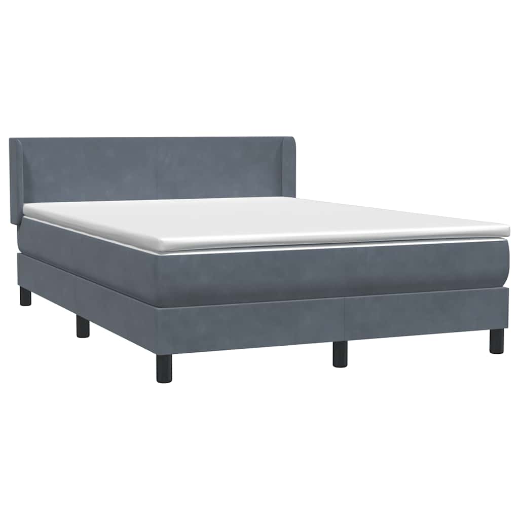 vidaXL Κρεβάτι Boxspring με Στρώμα Σκούρο Γκρι 160x210 εκ. Βελούδινο