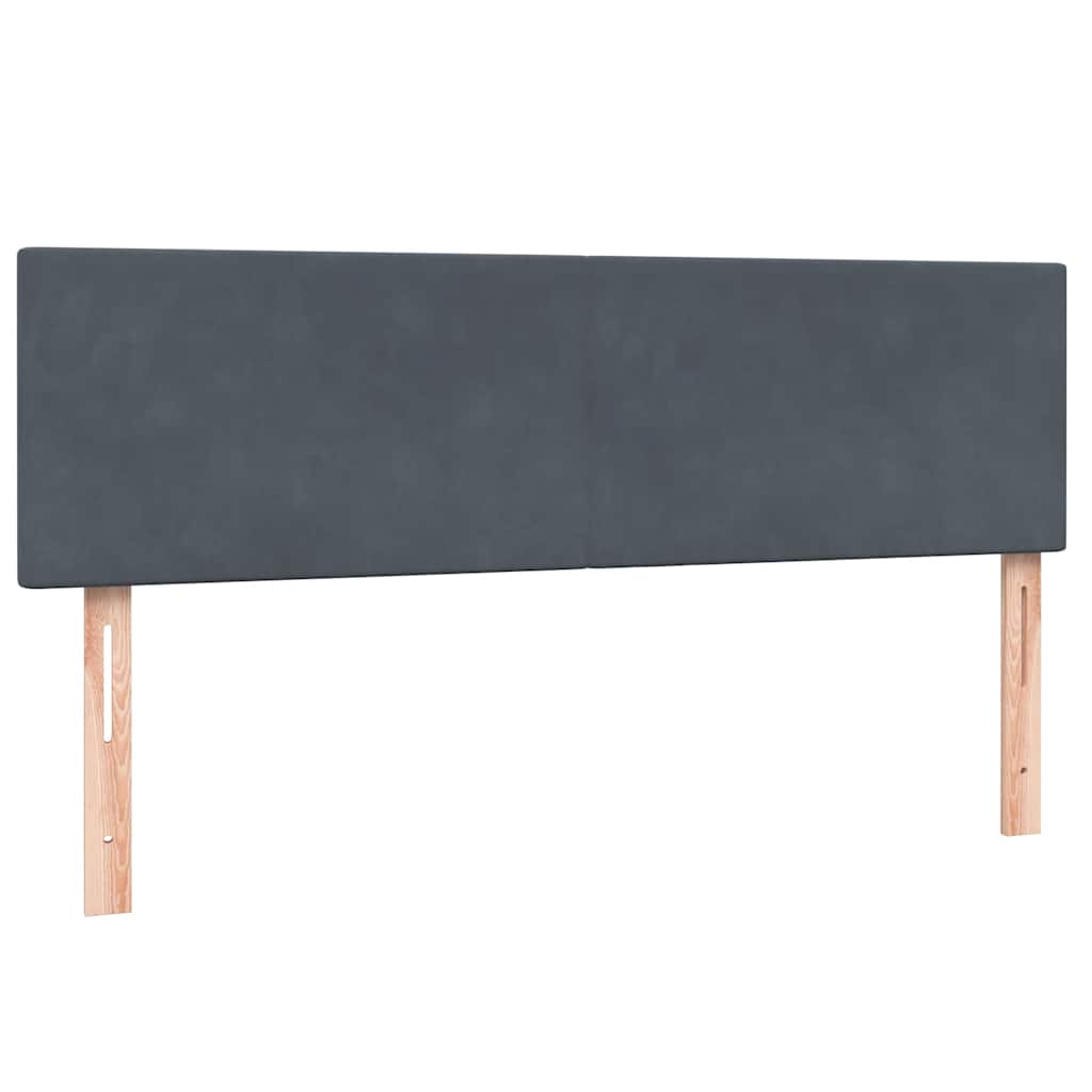 vidaXL Κρεβάτι Boxspring με Στρώμα Σκούρο Γκρι 160x210 εκ. Βελούδινο