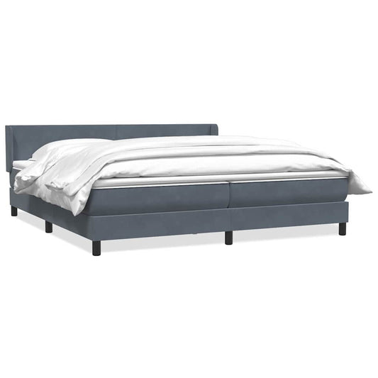 vidaXL Κρεβάτι Boxspring με Στρώμα Σκούρο Γκρι 180x210 εκ. Βελούδινο