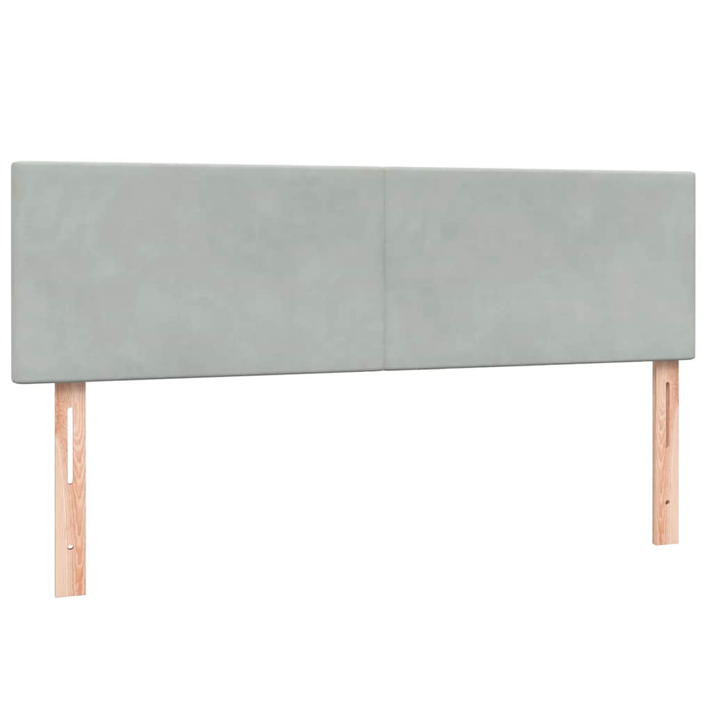 vidaXL Κρεβάτι Boxspring με Στρώμα Ανοιχτό Γκρι 160x220 εκ. Βελούδινο