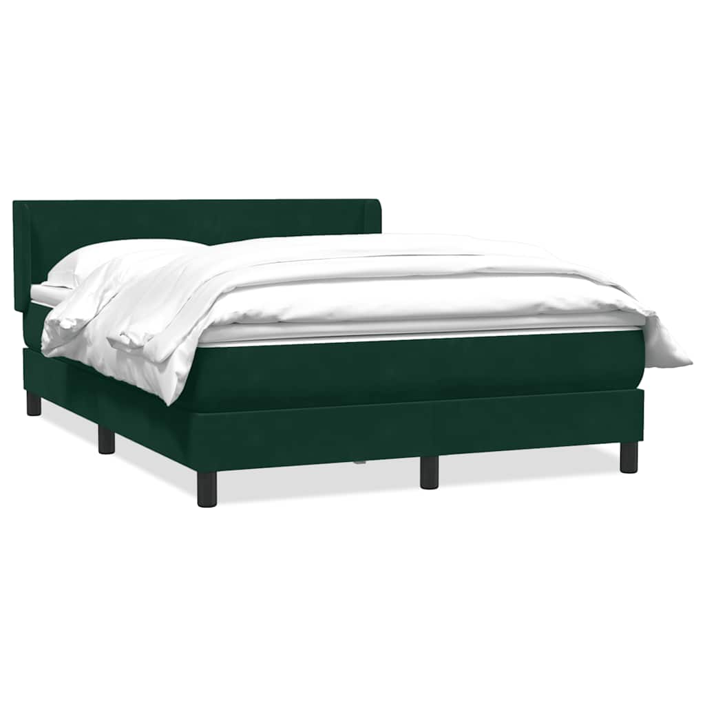vidaXL Box Spring κρεβάτι με στρώμα σκούρο πράσινο 160x220cm Βελούδινο
