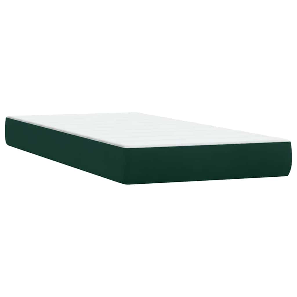 vidaXL Box Spring κρεβάτι με στρώμα σκούρο πράσινο 180x220cm Βελούδινο