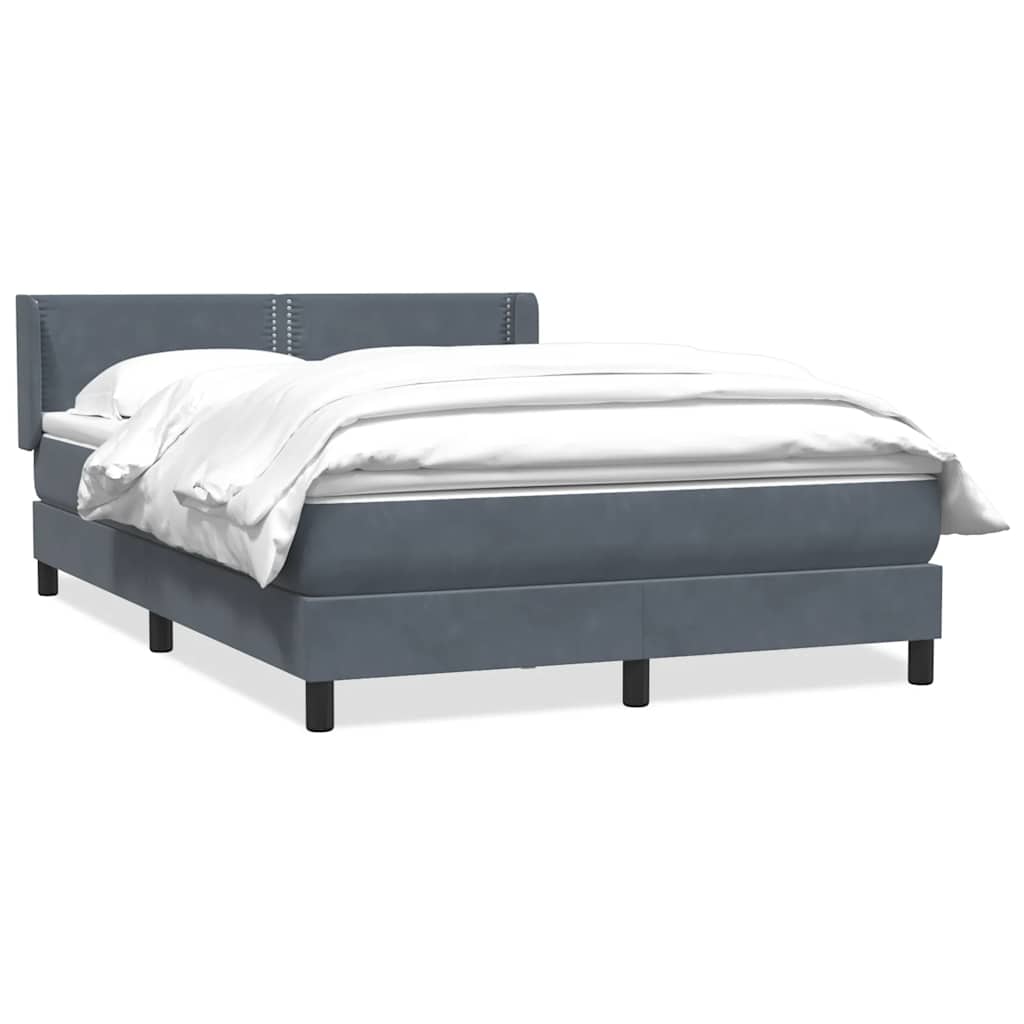 vidaXL Κρεβάτι Boxspring με Στρώμα Σκούρο Γκρι 160x210 εκ. Βελούδινο