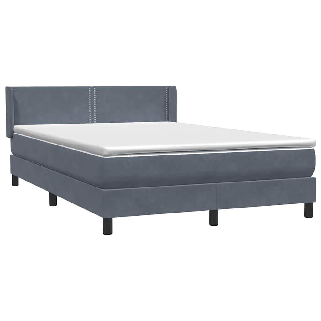 vidaXL Κρεβάτι Boxspring με Στρώμα Σκούρο Γκρι 160x210 εκ. Βελούδινο
