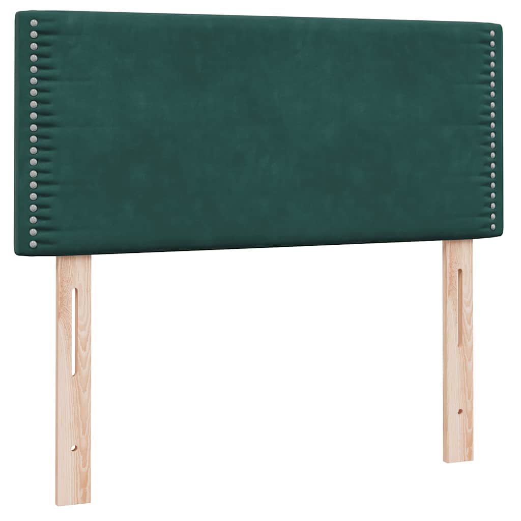 vidaXL Box Spring κρεβάτι με στρώμα σκούρο πράσινο 80x220εκ. Βελούδινο