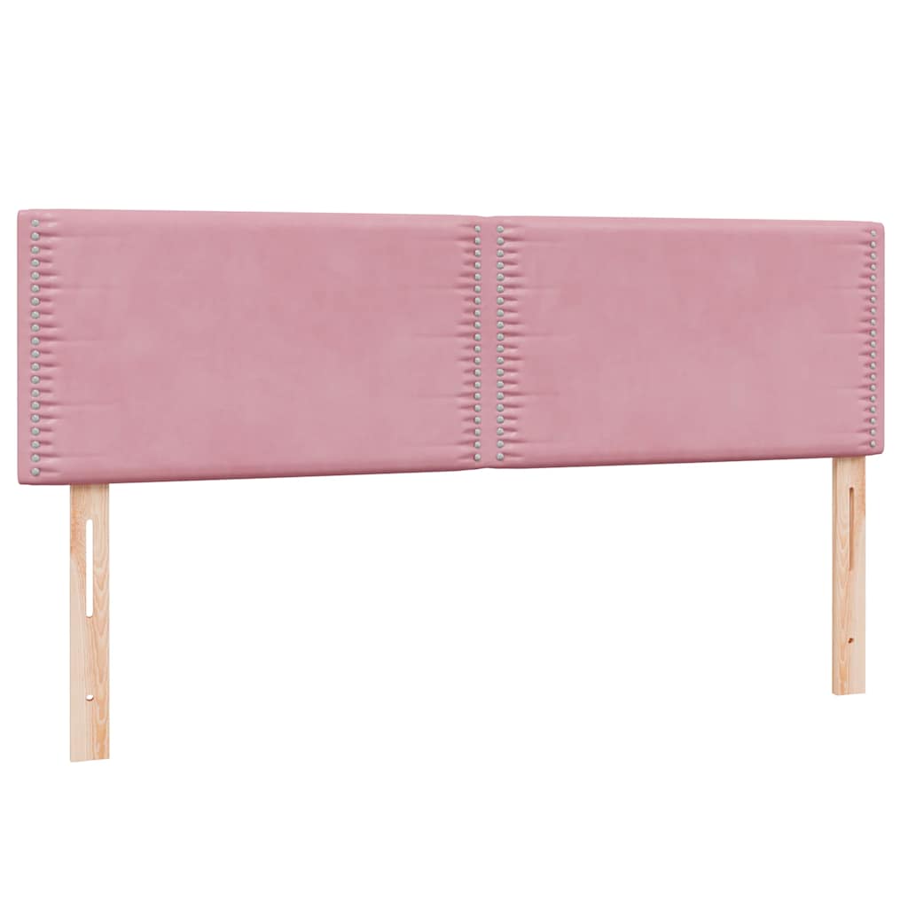 vidaXL Box Spring κρεβάτι με στρώμα ροζ 160x220 cm Βελούδινο
