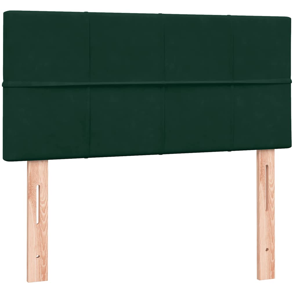 vidaXL Box Spring κρεβάτι με στρώμα σκούρο πράσινο 80x220εκ. Βελούδινο