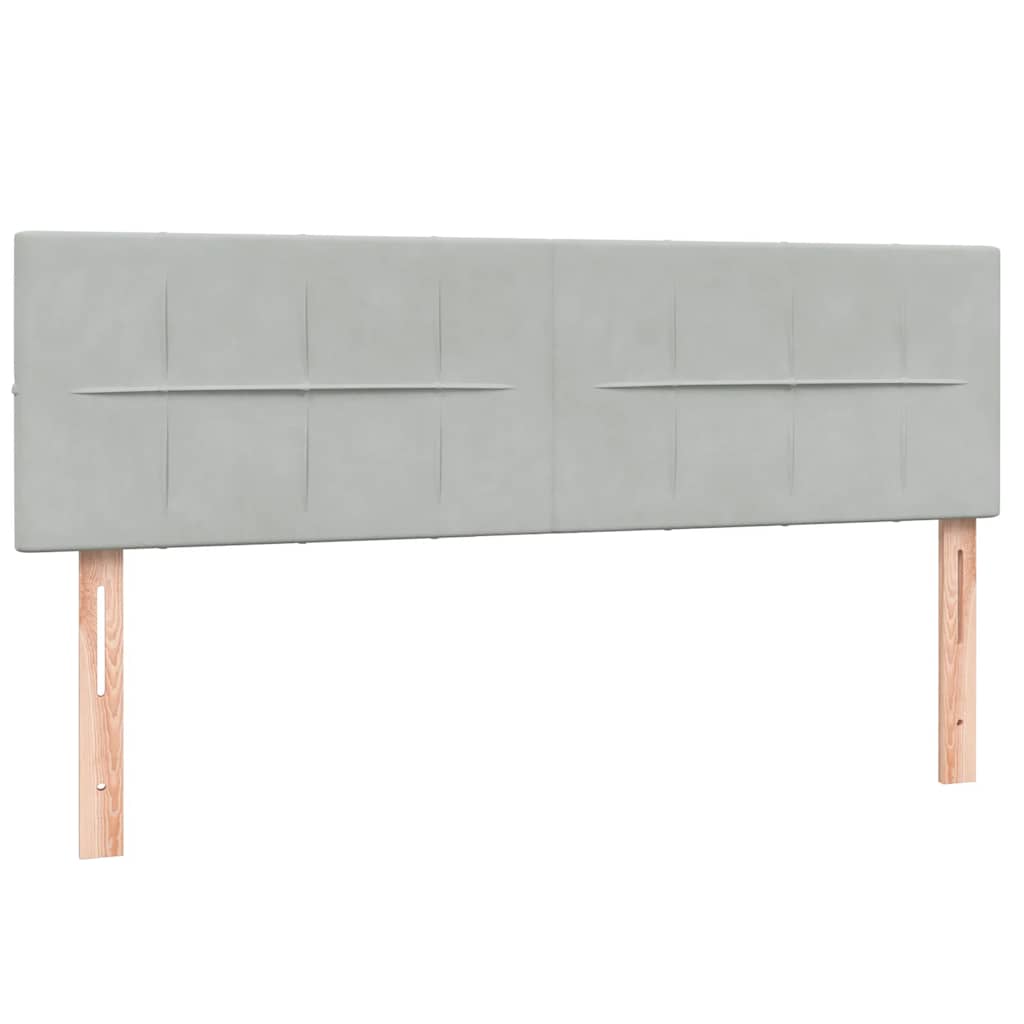 vidaXL Κρεβάτι Boxspring με Στρώμα Ανοιχτό Γκρι 160x220 εκ. Βελούδινο