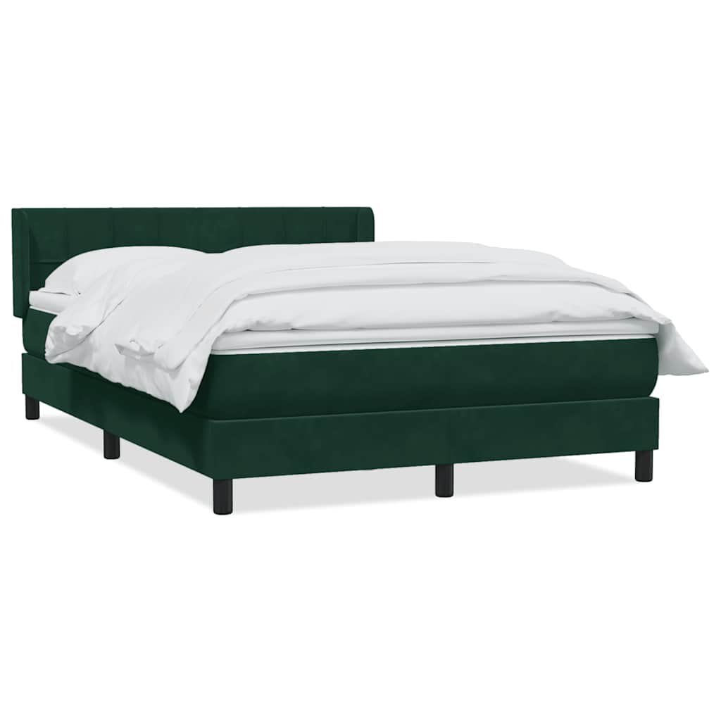 vidaXL Box Spring κρεβάτι με στρώμα σκούρο πράσινο 160x220cm Βελούδινο