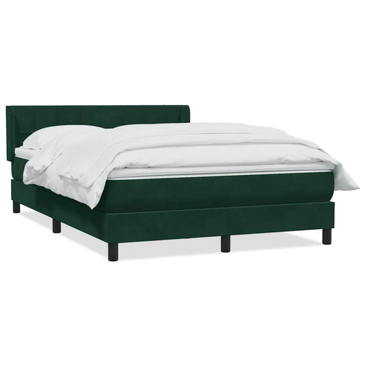 vidaXL Box Spring κρεβάτι με στρώμα σκούρο πράσινο 160x220cm Βελούδινο