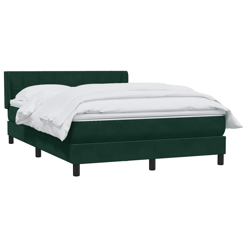 vidaXL Box Spring κρεβάτι με στρώμα σκούρο πράσινο 160x220cm Βελούδινο