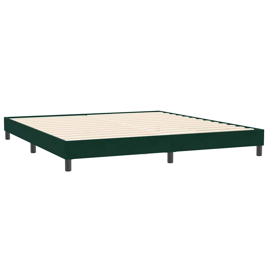 vidaXL Box Spring κρεβάτι με στρώμα σκούρο πράσινο 180x220cm Βελούδινο