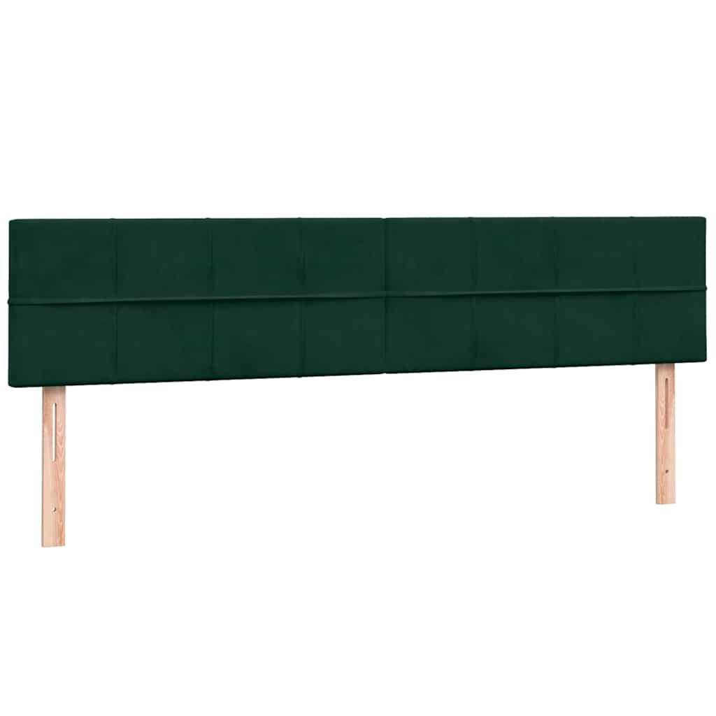 vidaXL Box Spring κρεβάτι με στρώμα σκούρο πράσινο 180x220cm Βελούδινο