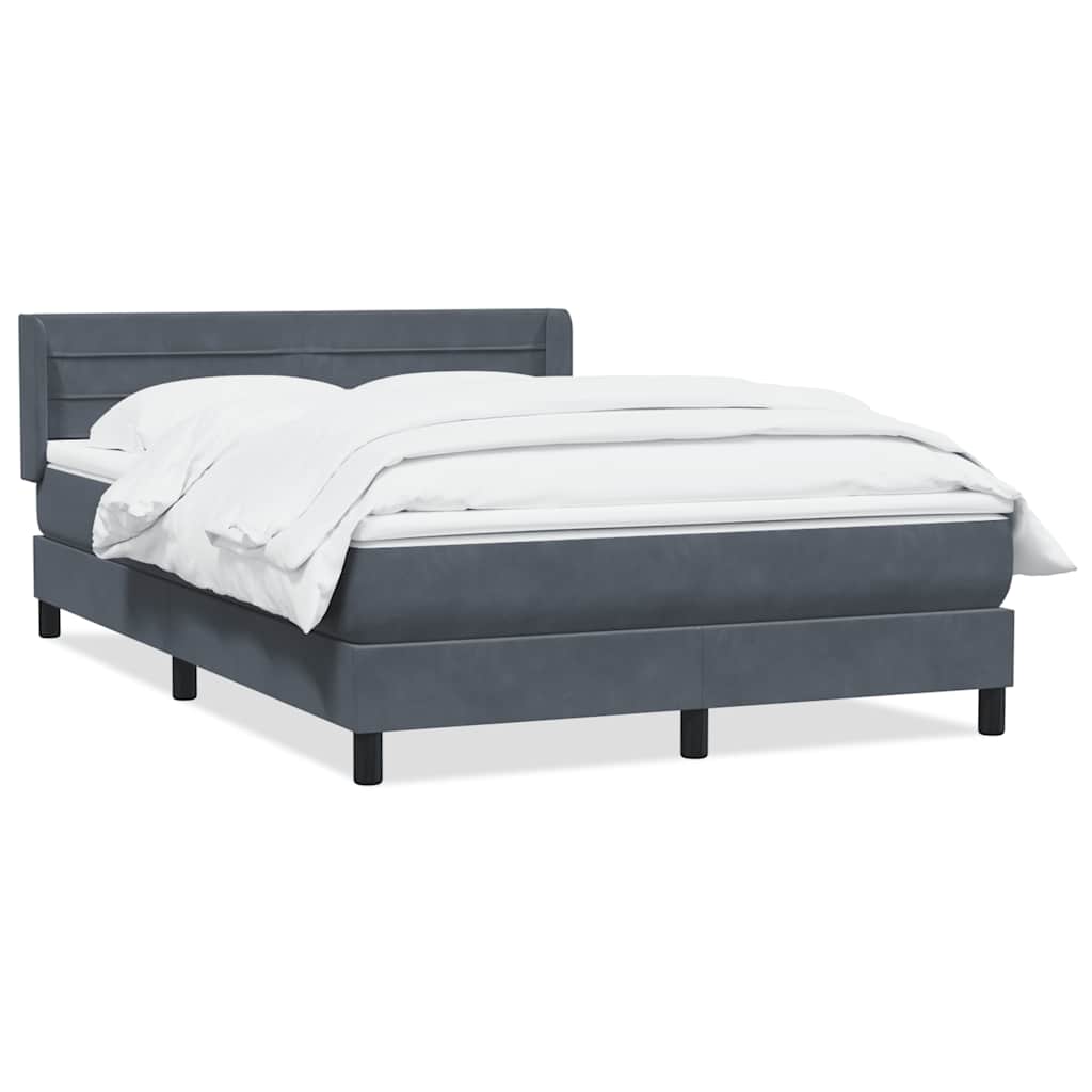 vidaXL Κρεβάτι Boxspring με Στρώμα Σκούρο Γκρι 160x210 εκ. Βελούδινο