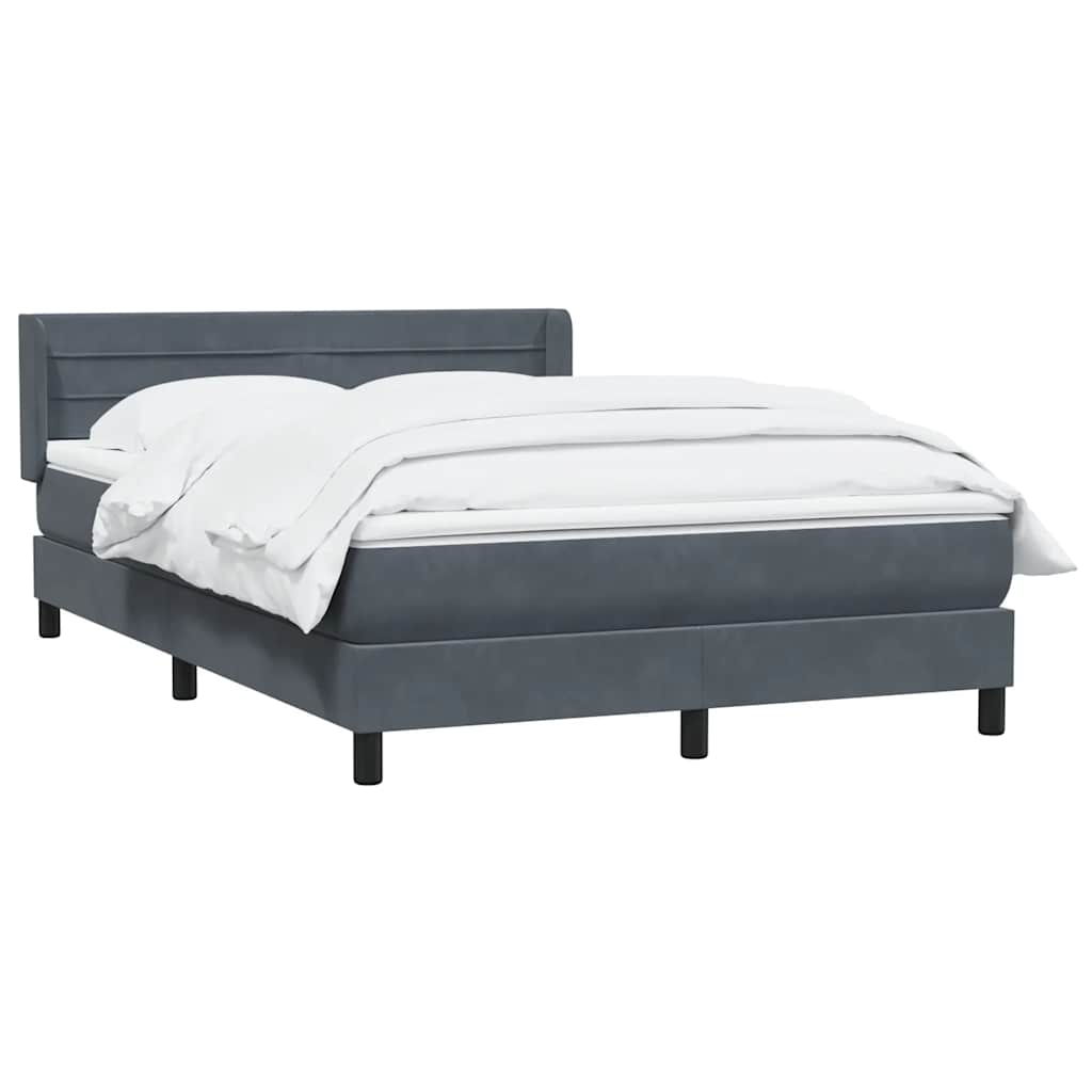 vidaXL Κρεβάτι Boxspring με Στρώμα Σκούρο Γκρι 160x210 εκ. Βελούδινο