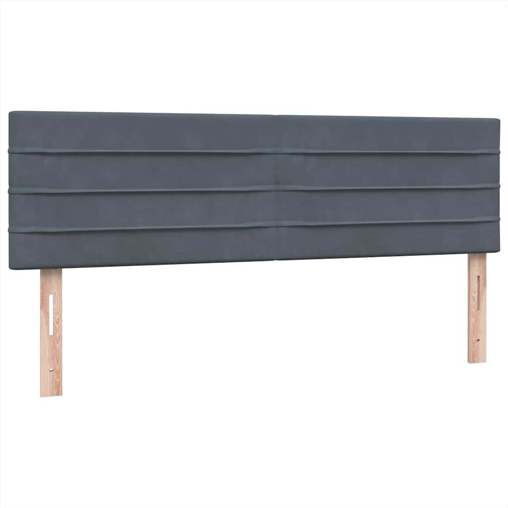 vidaXL Κρεβάτι Boxspring με Στρώμα Σκούρο Γκρι 160x210 εκ. Βελούδινο