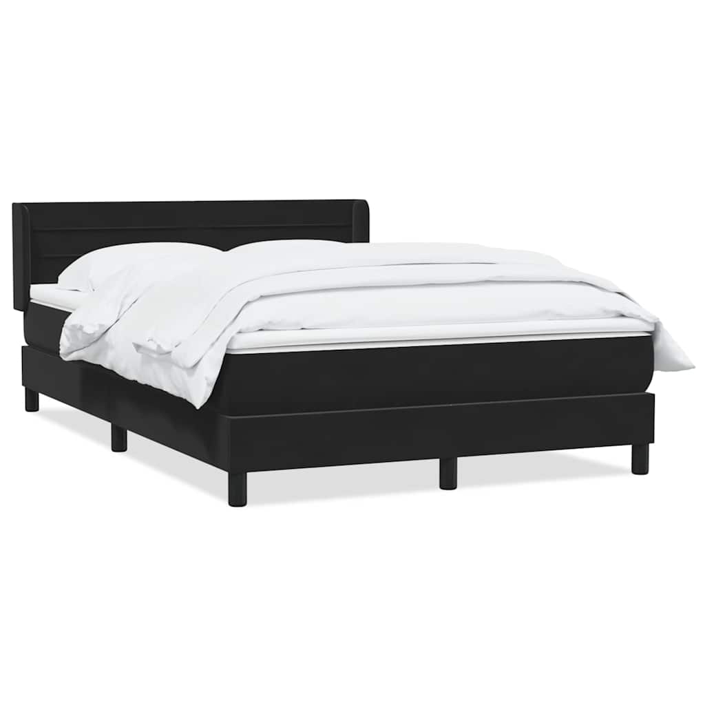 vidaXL Κρεβάτι Boxspring με Στρώμα Μαύρο 160x210 εκ. Βελούδινο