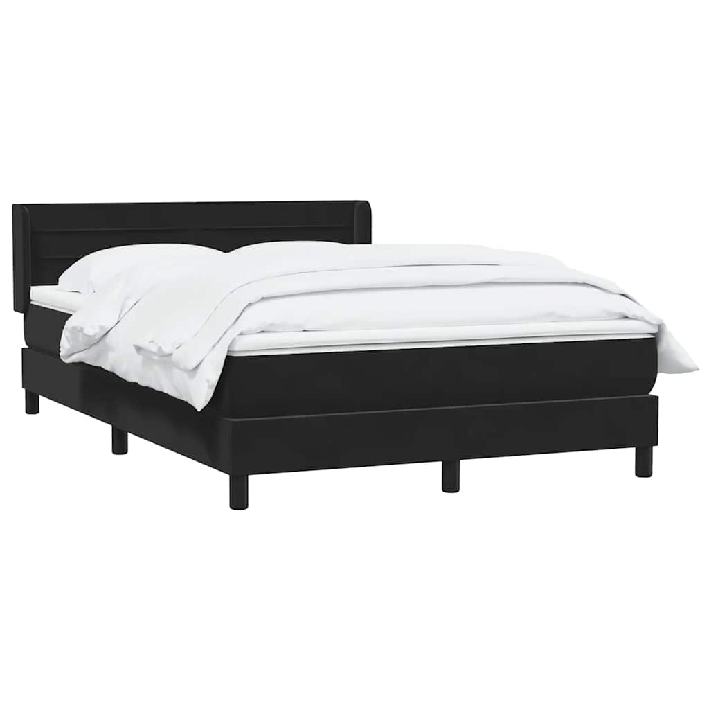 vidaXL Κρεβάτι Boxspring με Στρώμα Μαύρο 160x210 εκ. Βελούδινο