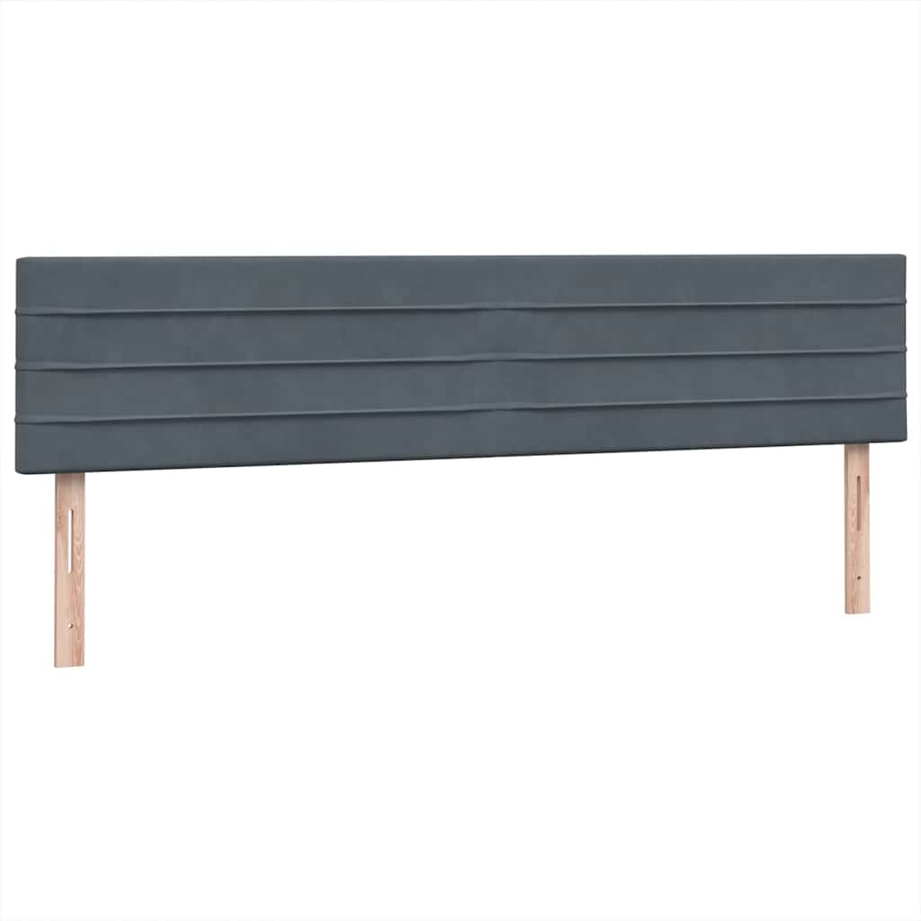 vidaXL Κρεβάτι Boxspring με Στρώμα Σκούρο Γκρι 180x210 εκ. Βελούδινο