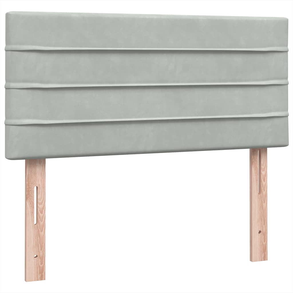 vidaXL Box Spring κρεβάτι με στρώμα ανοιχτό γκρι 80x220 cm Βελούδινο