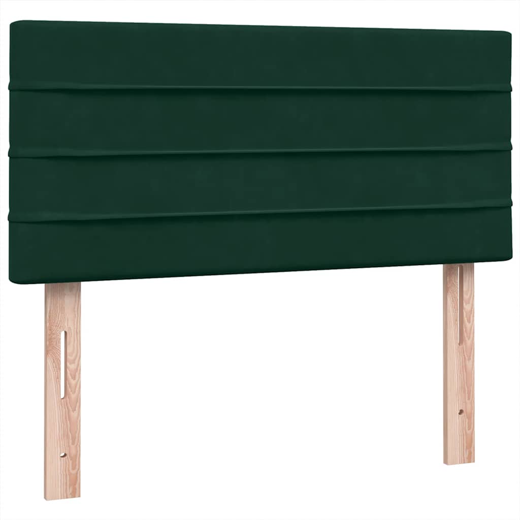 vidaXL Box Spring κρεβάτι με στρώμα σκούρο πράσινο 80x220εκ. Βελούδινο