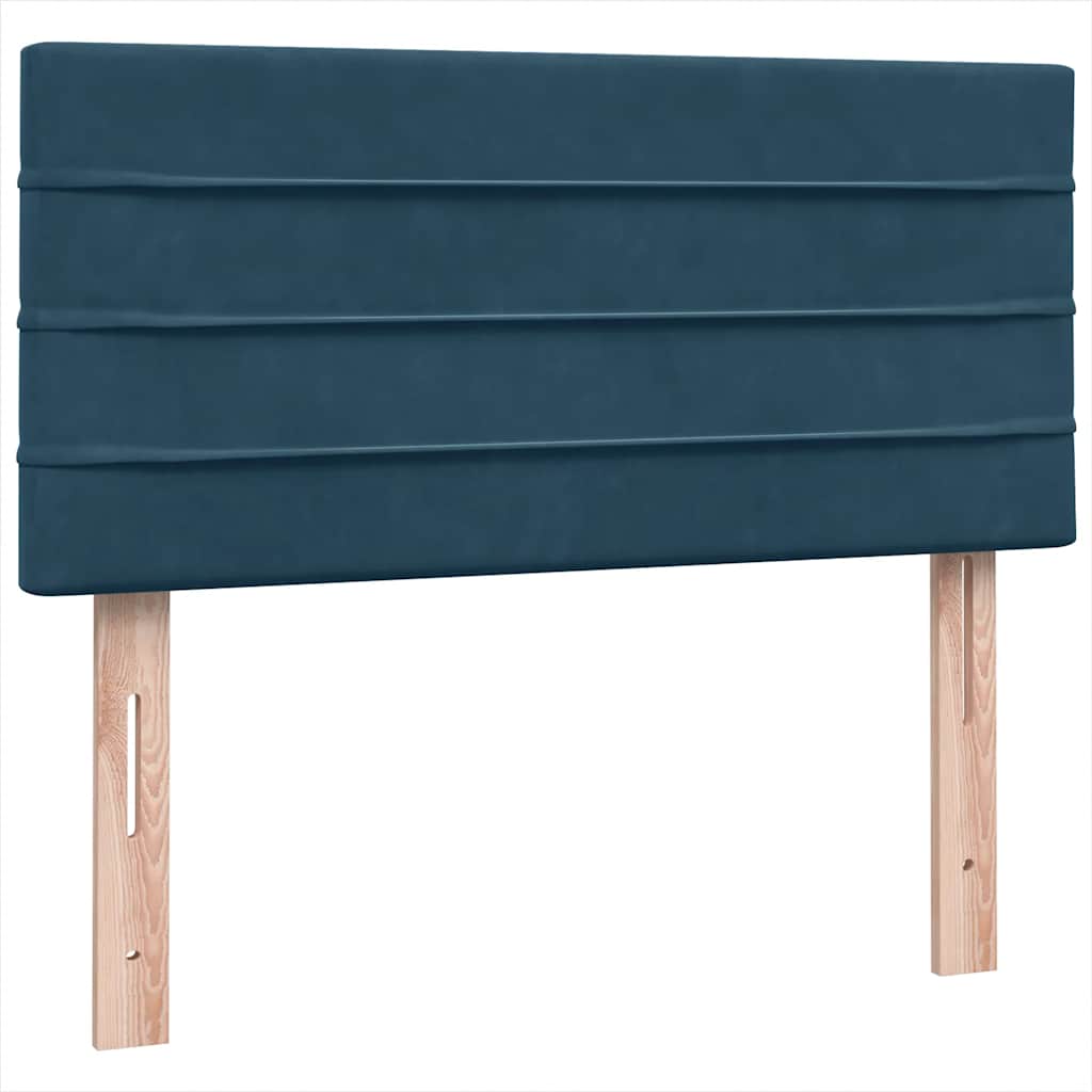 vidaXL Κρεβάτι Boxspring με Στρώμα Σκούρο Μπλε 80x220 εκ. Βελούδινο