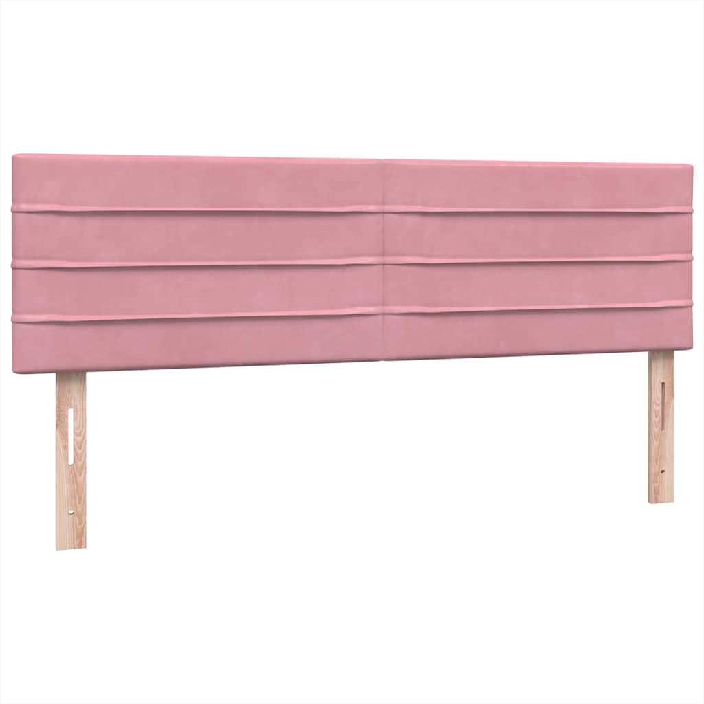 vidaXL Box Spring κρεβάτι με στρώμα ροζ 140x220 cm Βελούδινο