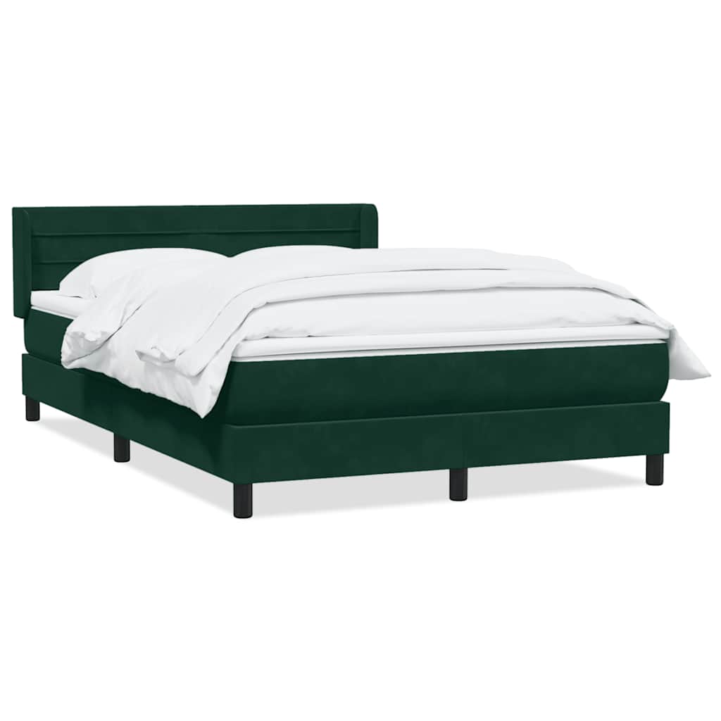 vidaXL Box Spring κρεβάτι με στρώμα σκούρο πράσινο 160x220cm Βελούδινο